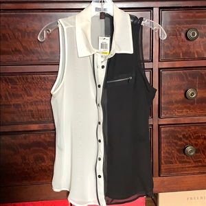 NWT Material Girl 2 Tone Blouse